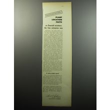 1956 New York State Department of Commerce Ad - Confidential Plant location