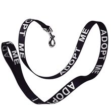 Reflective "ADOPT ME" Leash W 1" x L 48" - Black