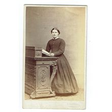 Victorian cdv photo young woman standing Swansea photographer