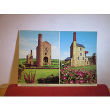multiview, CORNISH TIN MINES, CORNWALL unused postcard by John Hinde =