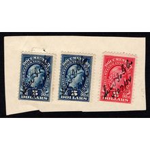 USA 1934, Tax Revenue Issues on piece. Scott #R241 & R244. Used/hand cancel
