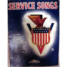 SERVICE SONGS vintage WW2 soldier piano sheet music book