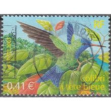 France 2003 Michel 3687 O Cote (2008) 1.00 € Colibri à tête bleue Cachet rond