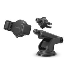 HyperGear Roller Grip Phone Mount Kit | Vent + Dash + Windshield[ Black ]