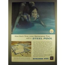 1963 Bethlehem Steel Ad - More swim time less maintenance time