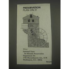 1991 National Trust for Historic Preservation Advertisement - Preservation plan