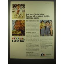 1966 United States Travel Service Ad - Make yours a Festival holiday!