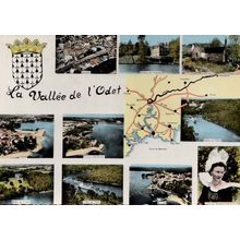 La Vallee De l'Odet 1960s French Map Postcard