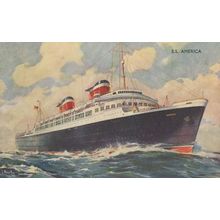 SS America Ship Vintage Postcard