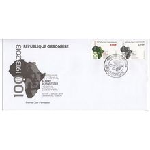 Gabon 2013 Mi. 1710 - 1711 FDC 2 GREY / 1913 centenaire Schweitzer 250 & 500 F