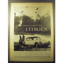 1960 Citroen Car Ad - In pursuit of happiness.. Drive a Citroen