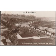 The Promenade and Paddling Pool, Whitley Bay, 1934 - Johnston RP Postcard