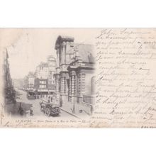 ED108 LE HAVRE -NOTRE DAME ET LA RUE DE PARIS .LL PRINTED POSTCARD
