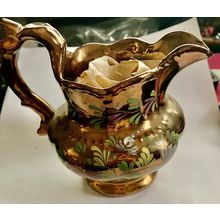 4 1/2" Hand Painted Lusterware Creamer