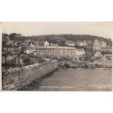 Harbour Wall Mousehole Real Photo Old WW2 Cornwall Postcard