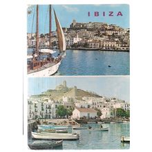 IBIZA, SPAIN multiview used vintage postcard 1974 postmark =