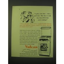 1953 Vulcan Stove Ad - A glass oven door - what a good idea!