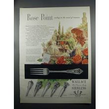 1953 Wallace Rose Point Sterling Silverware Ad