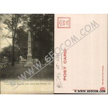 CT Norwich Postcard Soldiers Monument Union Square Park Rotograph Co Card ~2332