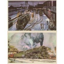Pittsburgh & Lake Erie Railroad Christmas Eve 1961 2x Postcard s