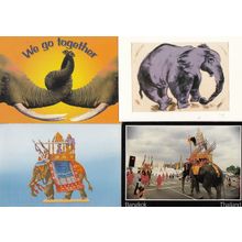 Bangkok Elephant Comic 4x Elephant Postcard s