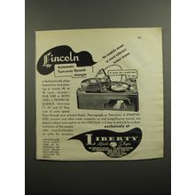 1952 Liberty Music Shops Lincoln Record Changer Ad