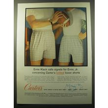 1960 Carter's Knitted Boxer Shorts Ad - Ernie Klack calls signals