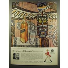 1960 Johnnie Walker Black Label Scotch Ad - Symbols of Success, Fletcher Martin