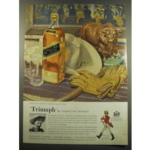 1960 Johnnie Walker Black Label Scotch Ad - Triumph by Harold von Schmidt