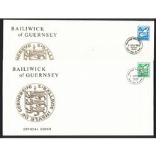 Guernsey Definitives Coil stamps 2v FDC RAR 1989 SG#454-455