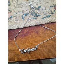 womens necklace 42cm long silver tone girlfriend