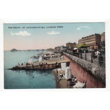 The Beach Looking West St Leonards-on-Sea Postcard East Sussex