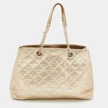 Kate Spade Gold Metallic Quilted Maryanne Tote