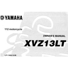 YAMAHA XVZ13LT ROYAL STAR OWNERS MANUAL 1998 MOTORCYCLE 104 PAGES IN ENGLISH