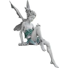 EKDJKK Sitting Fairy Statue Garden Ornament Resin Craft Landscaping Yard Decorat
