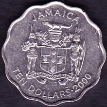 2000 Jamaica 10 Dollars Coin