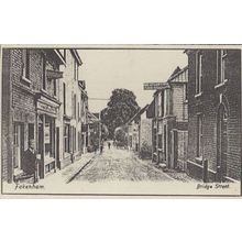 Bridge Street Fakenham Artist Drawing Vintage Postcard
