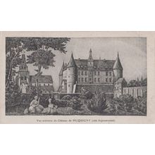 Chateau De Picquigny France French Old Antique Painting Portrait Postcard