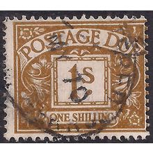 GB 1968 QE2 1/-d Ochre Postage Due Used SG D74 No Wmk ( G1227 )
