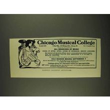 1908 Chicago Musical College Ad - All Branches of Music