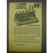 1947 X-acto No. 78 Complete Woodcarving Set Ad