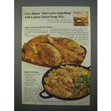 1966 Lipton Onion Soup Mix Ad - Onion-Smothered Chicken