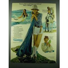 1970 Tampax Tampons Ad - What Would Keep Me Indoors? Rain. A Deluge!