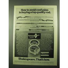 1976 Shakespeare Ad - GF-II Graflite Bait Casting Rod