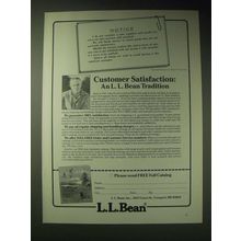 1989 L.L. Bean Ad - Customer satisfaction: An L.L. Bean tradition