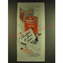 1939 Velvet Tobacco Ad - Plumbful of Xmas Cheer