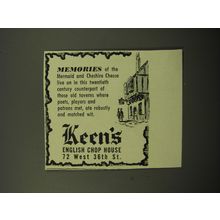 1950 Keen's English Chop House Advertisement - Memories