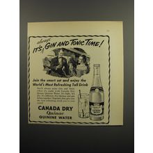 1951 Canada Dry Quinac Quinine Water Ad - It's Always Gin and tonic time