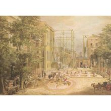 Builders Constructing London British Museum 1845 Painting Postcard