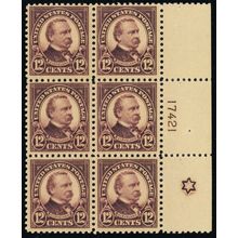 564, Mint VF LH 12¢ Plate Block of Six With 6 Pointed Star - Stuart Katz